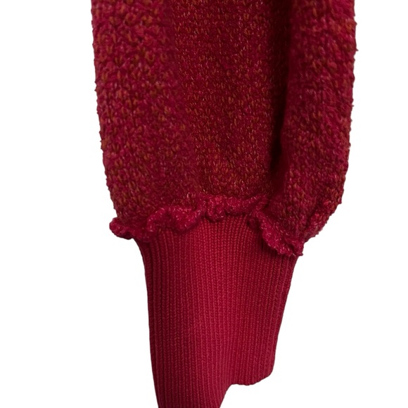 Free People Women’s Riptide Bishop Sleeves V-Neck Sweater. - Picture 8 of 11